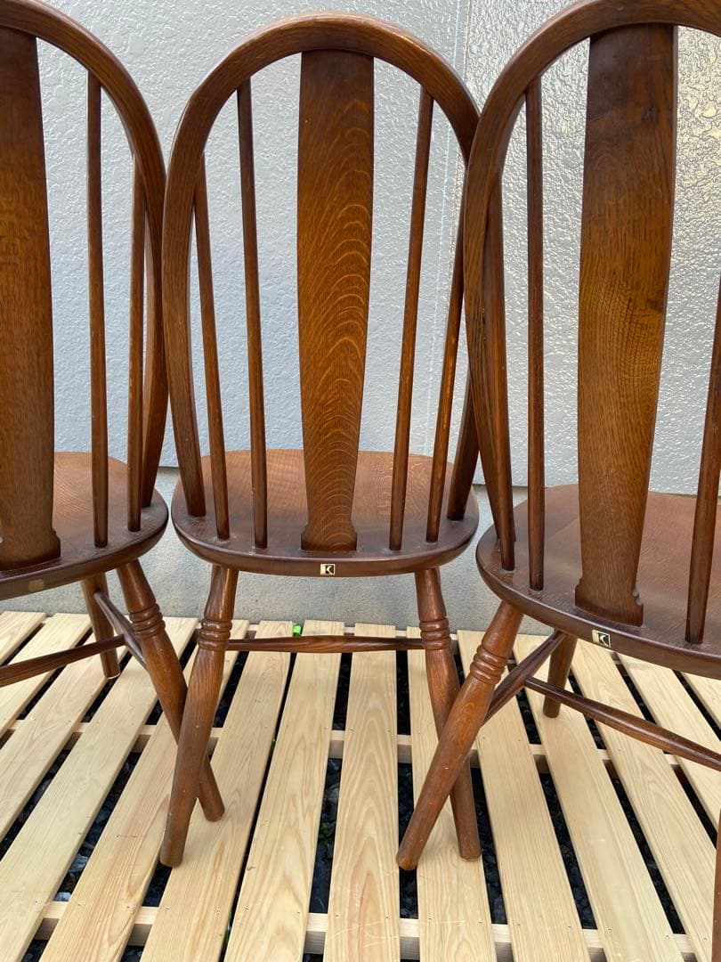 【3脚所持】③飛騨産業 ダイニングチェア ボウバック ヴィンテージ