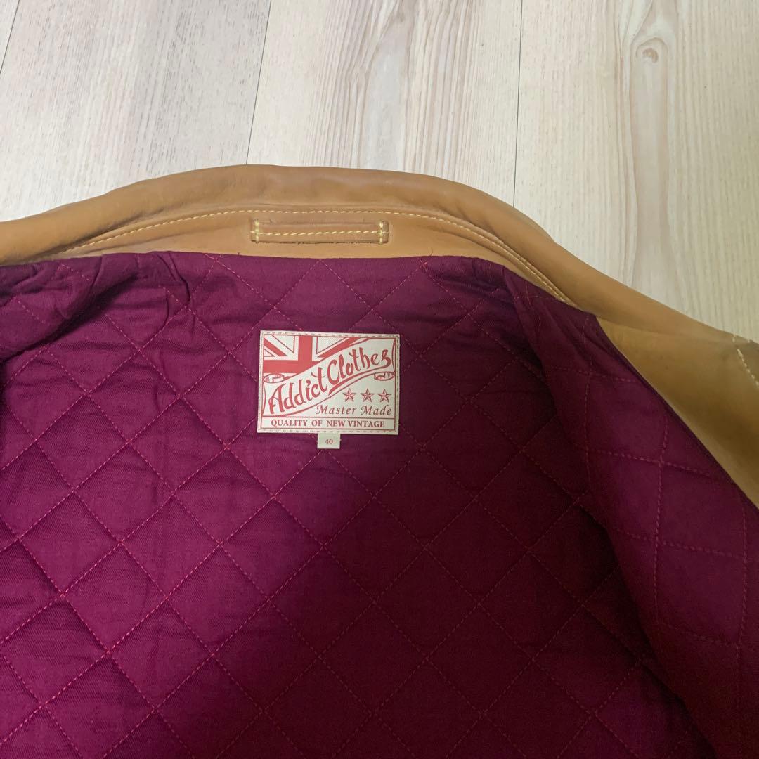 年初セール！アディクト AD-01 キップレザーレザージャケット 40