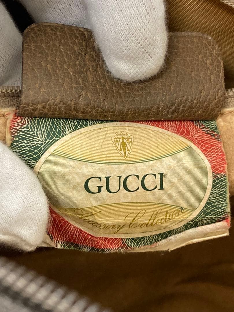 美品✨ オールドグッチ GGスプリーム ミニ ボストンバッグ シェリー PVC◇