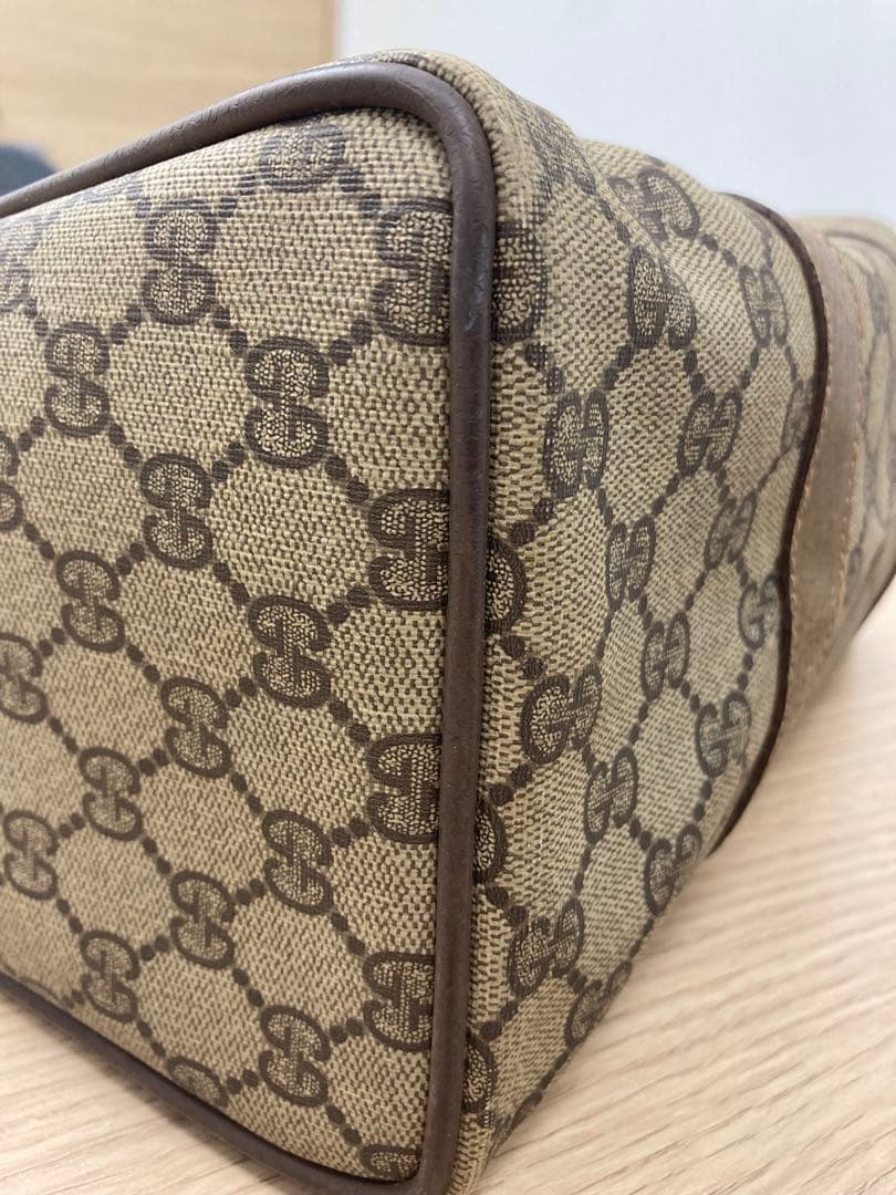 美品✨ オールドグッチ GGスプリーム ミニ ボストンバッグ シェリー PVC◇