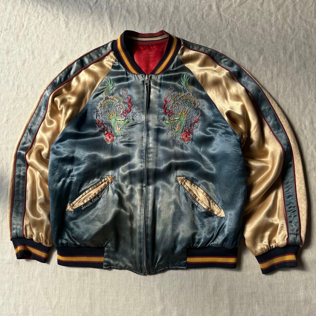 当時物 CREAM SODA PINK DRAGON スカジャン タイガー 龍