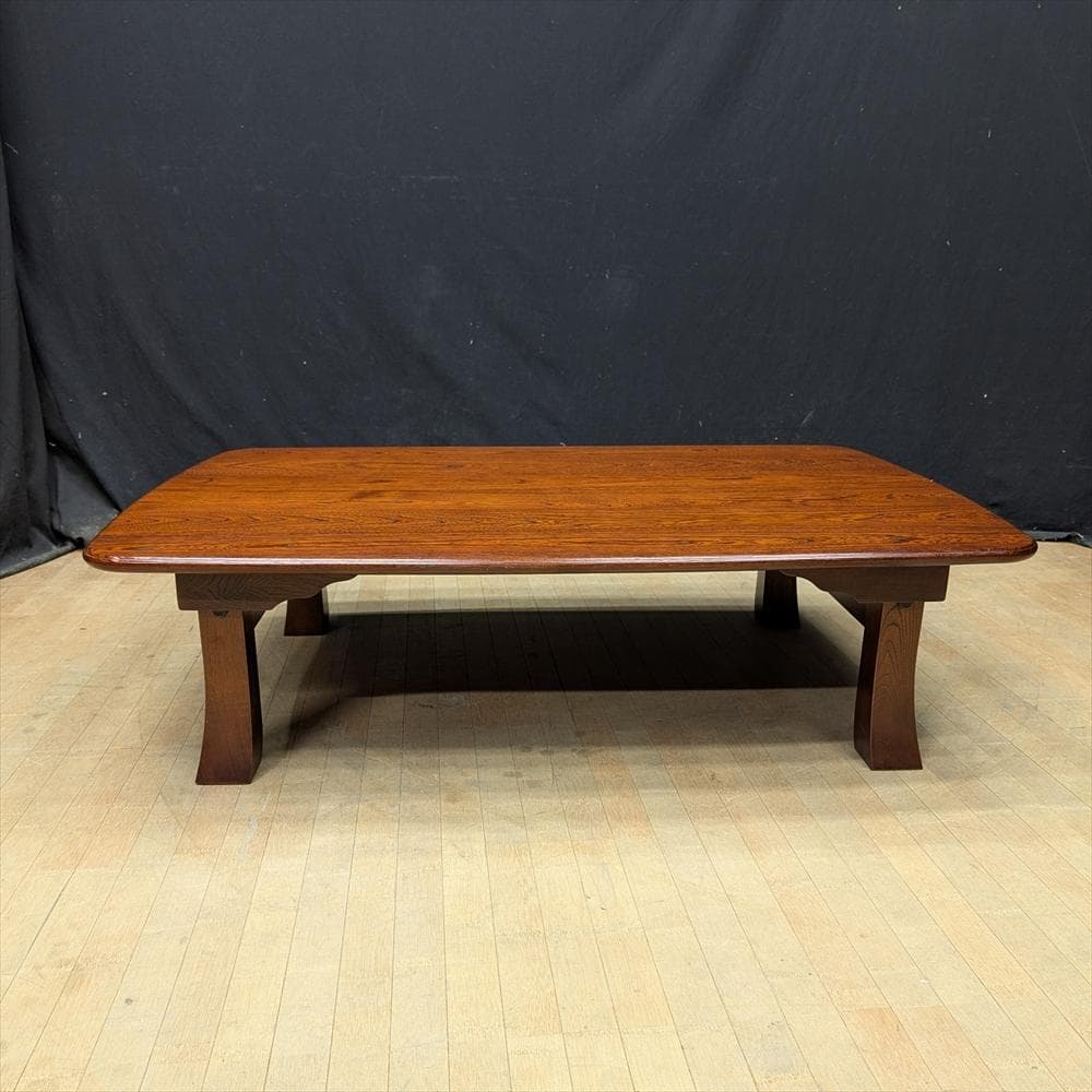 カリモク　欅　ケヤキ　折り畳み　座卓　座敷机　ローテーブル　和家具　座敷　和室