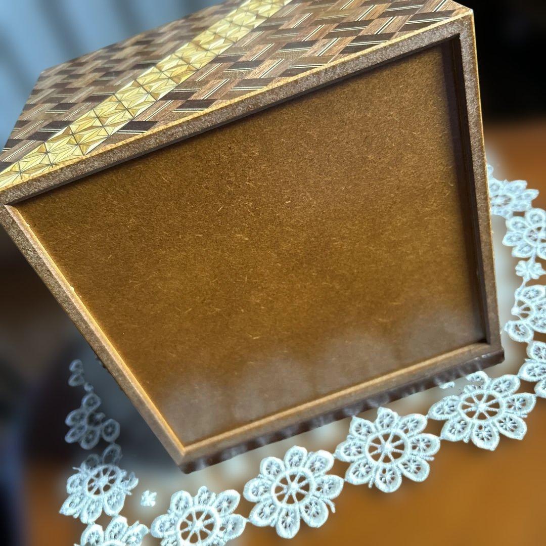 【美品】箱根寄木細工 三段小引き出し 伝統工芸 幾何学文様 木工芸