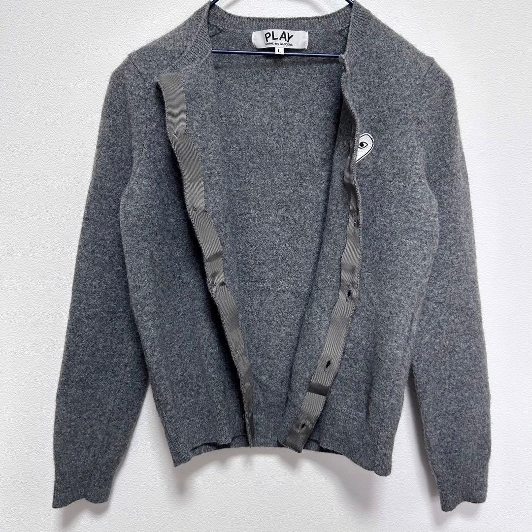 PLAY コムデギャルソン　Lサイズ カーディガン　グレー　レディース　白ハート