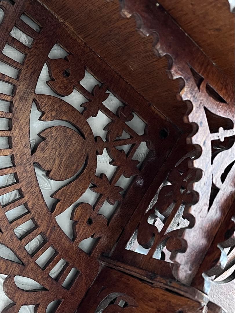 【美品】フランスアンティーク 木細工装飾 木製ウォールシェルフ[2931]