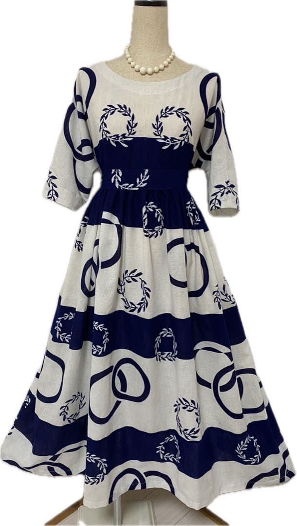 浴衣　反物　リメイク　マキシ丈　ワンピース