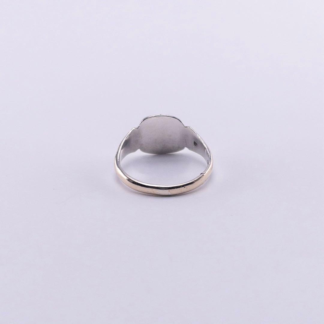 英国 9金 925 ヴィンテージ シグネット リング ピンキー リング 9号