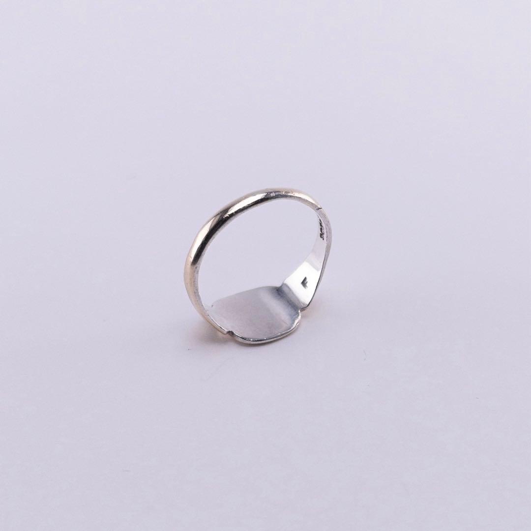 英国 9金 925 ヴィンテージ シグネット リング ピンキー リング 9号