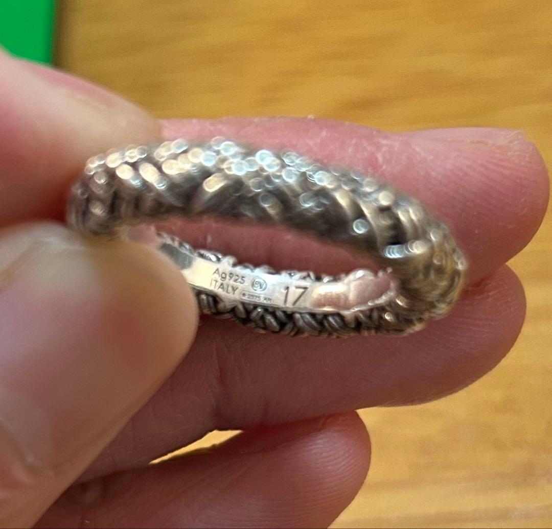 BOTTEGA VENETA シルバー925 イントレチャートリング 17号