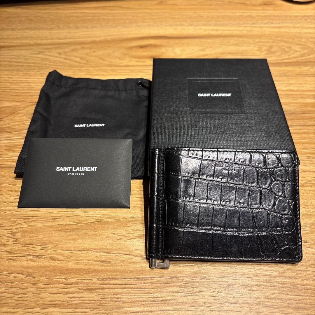 SAINT LAURENT マネークリップ クロコ(付属品有)