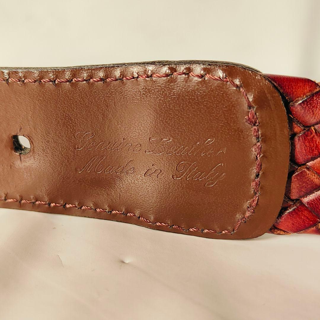 【極艶美品】Brooks Brothers　高級編み込みドレスベルト　イタリア製