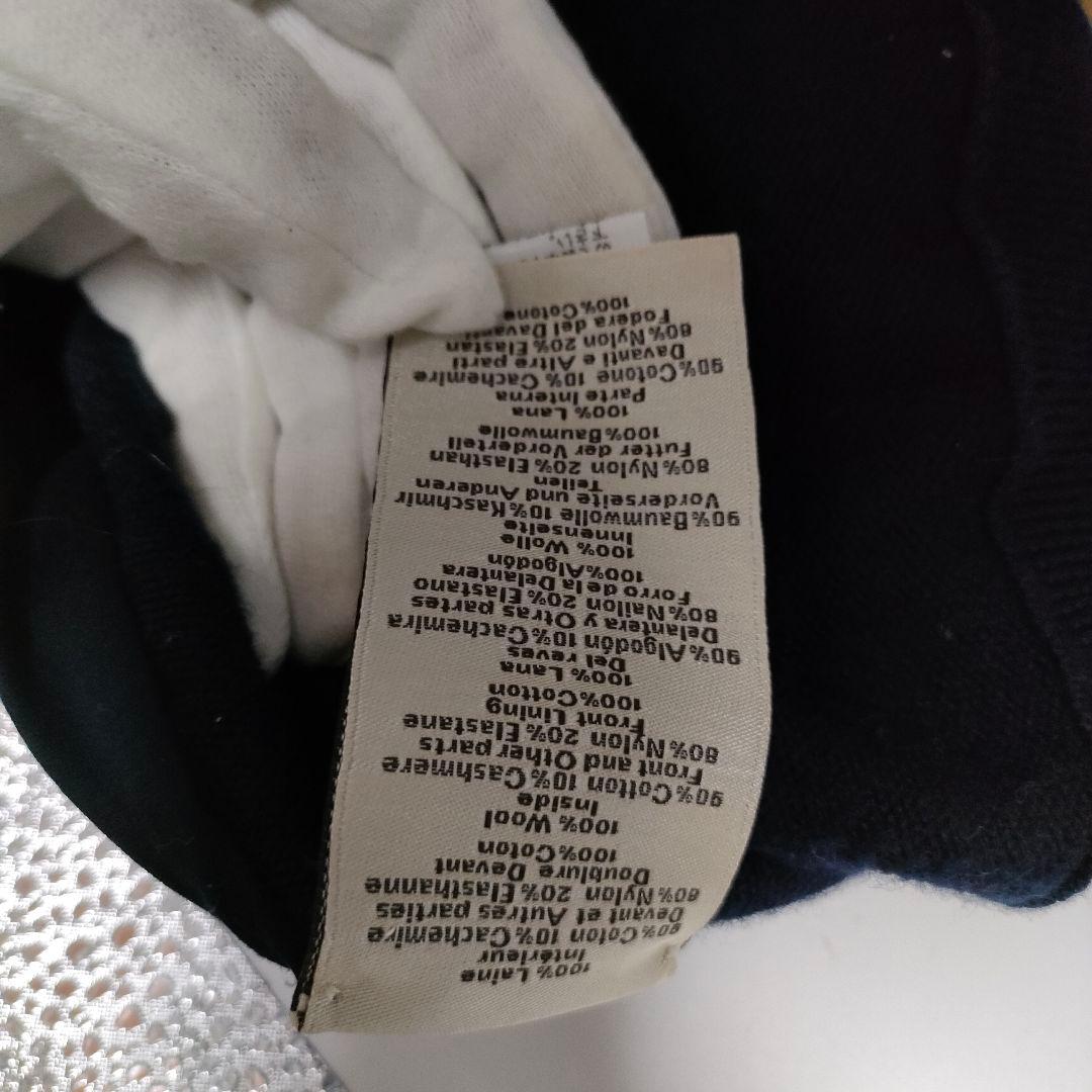 【未使用級】エルメス ブルゾン ナイロン カシミヤ 切替 紺 メンズ サイズＬ