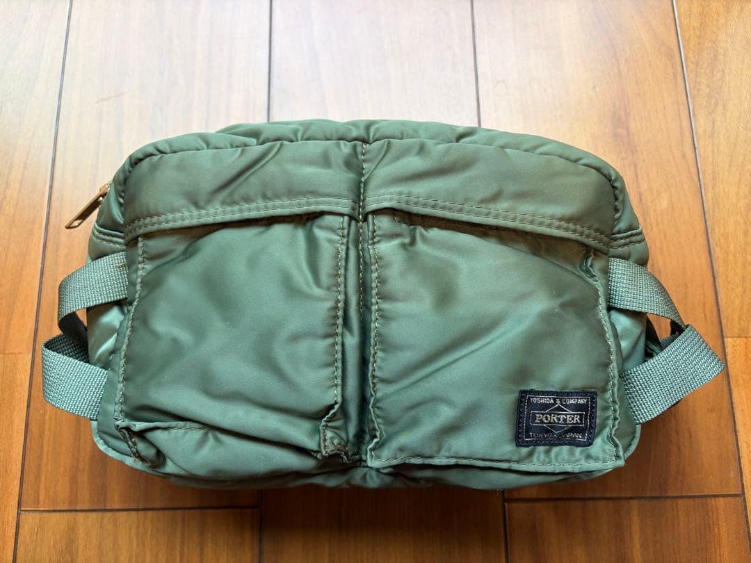 【美品】PORTER TANKER ウエストバッグ セージグリーン 吉田カバン