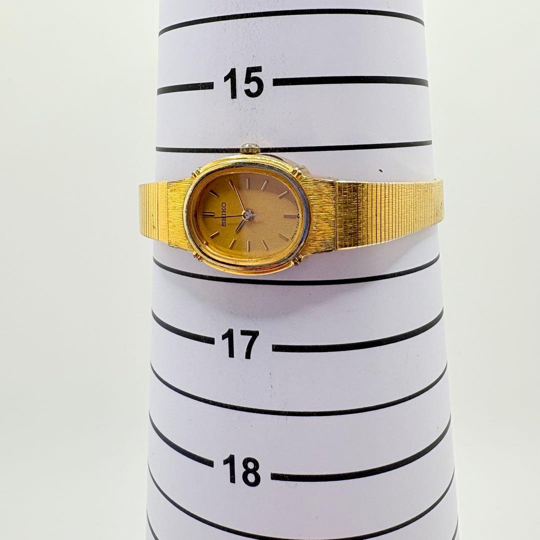 新品電池★稼働 SEIKO セイコー 腕時計 ゴールド オーバル 純正ベルト
