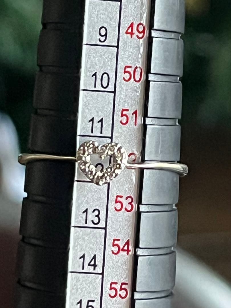 デザインハート型 ダイヤリング K10 11.5号