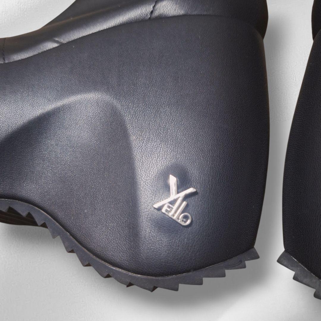 YELLO INK PLATFORM LONG BOOTS 22.5 黒 厚底