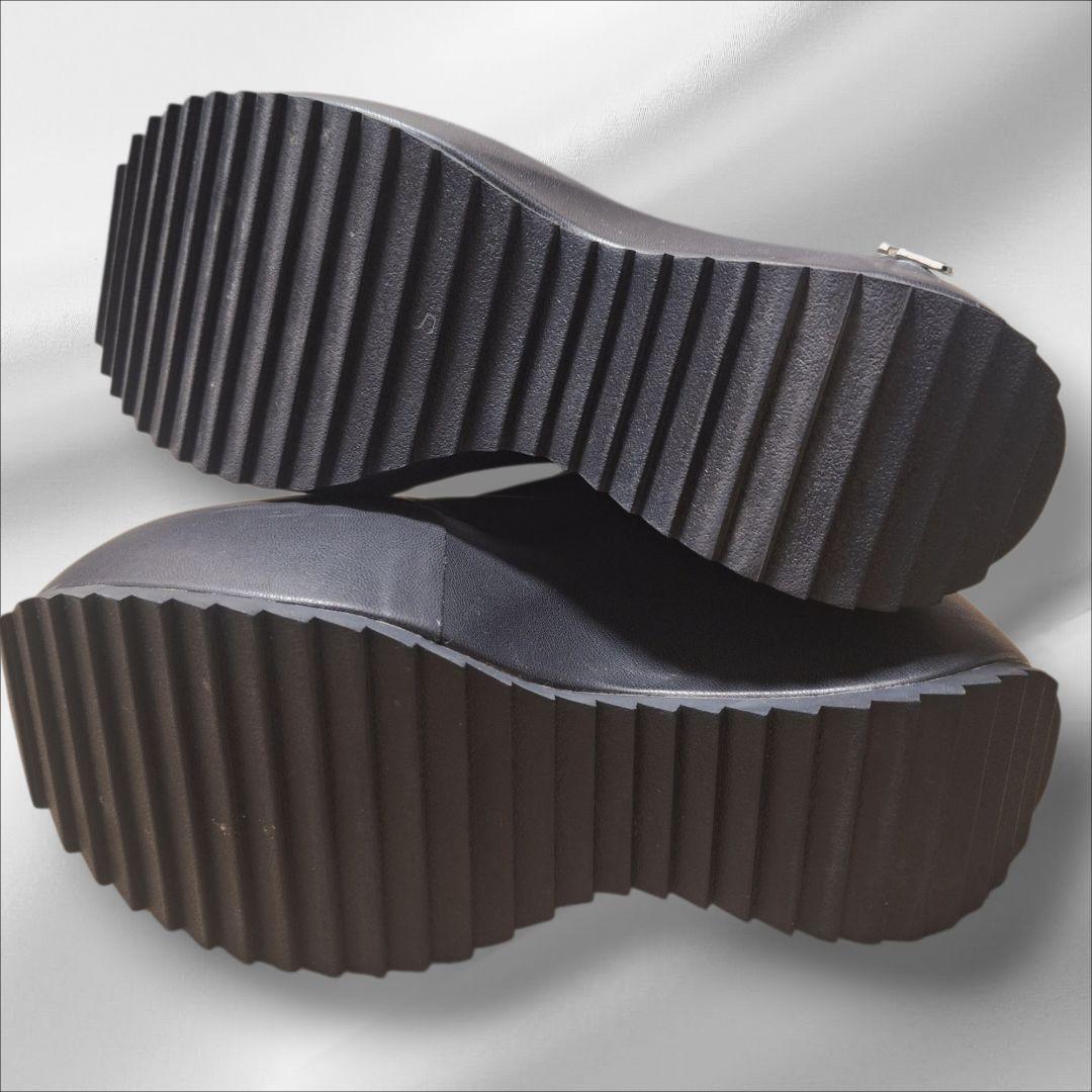 YELLO INK PLATFORM LONG BOOTS 22.5 黒 厚底