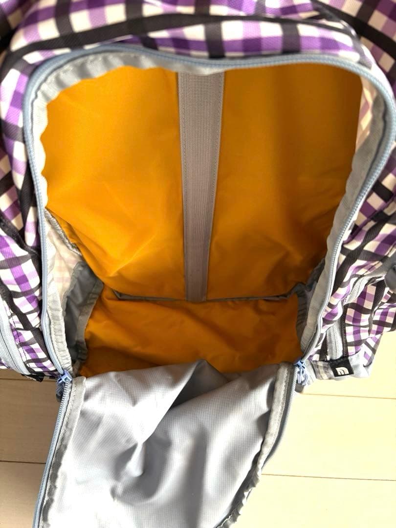 ザノースフェイスSUNNY CAMPER 40リュック 紫と白のチェック柄