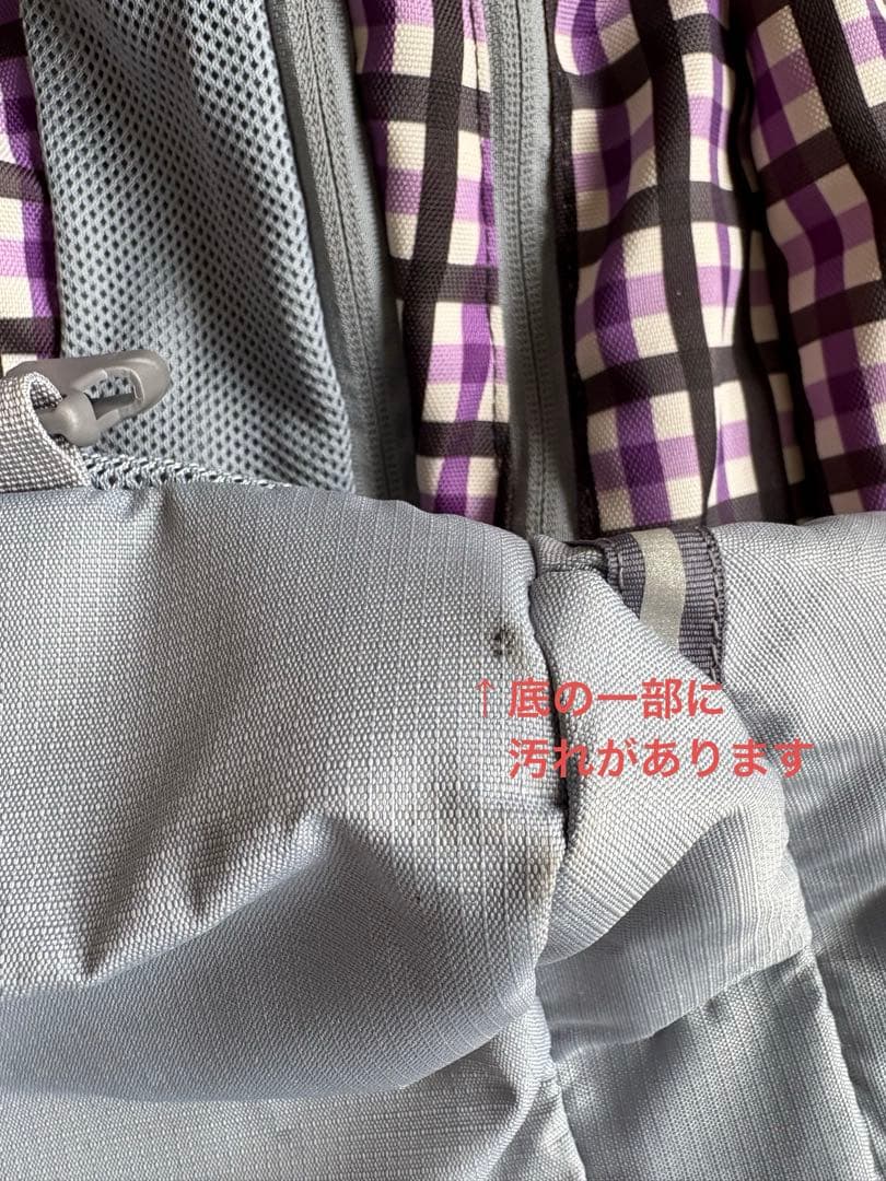 ザノースフェイスSUNNY CAMPER 40リュック 紫と白のチェック柄