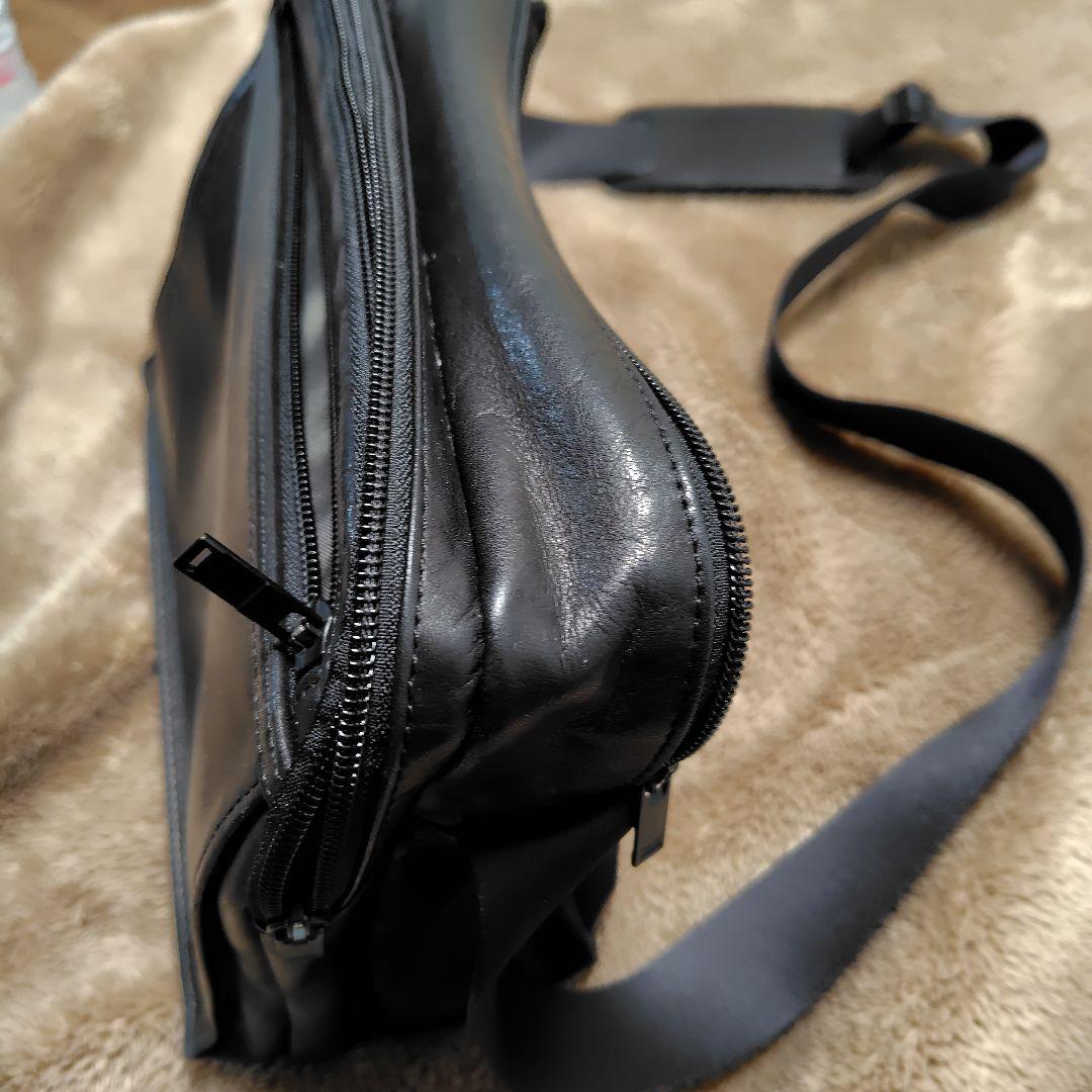 PORTER ブラックレザー メッセンジャーバッグ