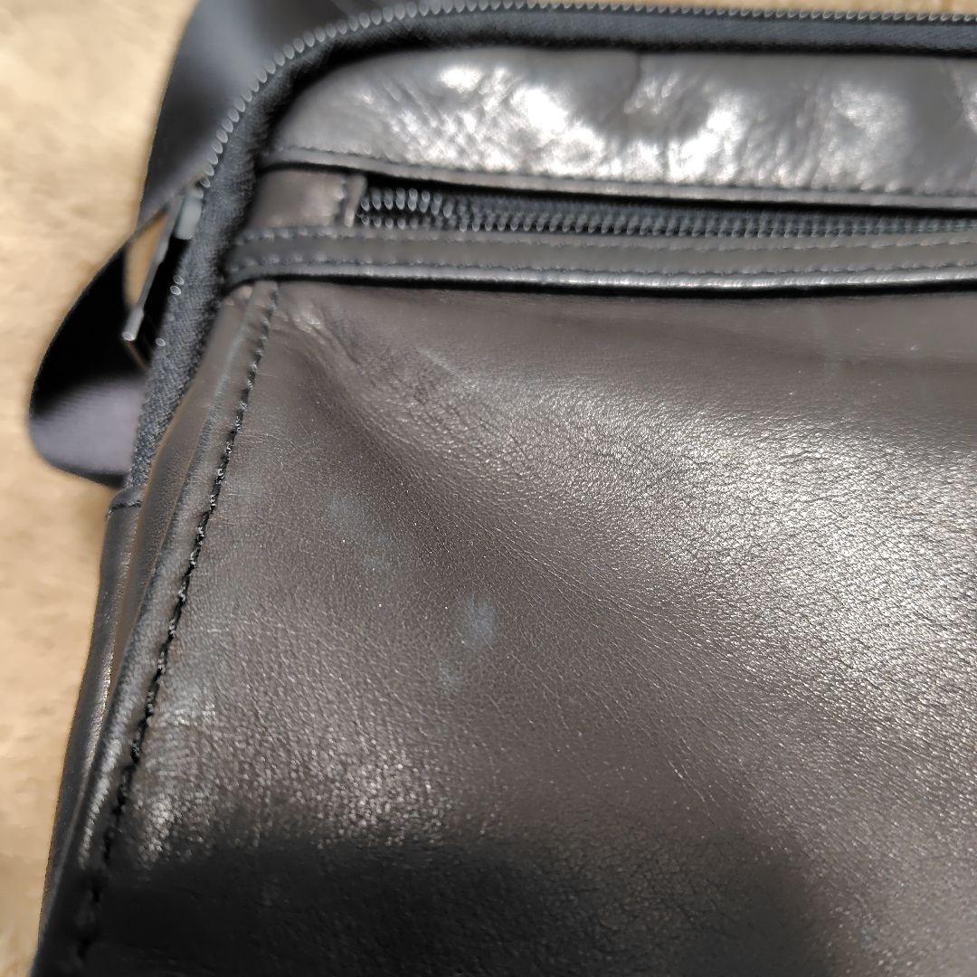 PORTER ブラックレザー メッセンジャーバッグ