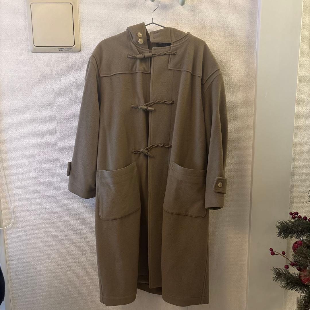 オーラリー ベージュ ダッフルコート フード付き