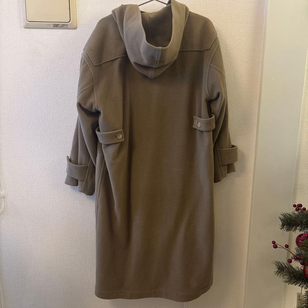 オーラリー ベージュ ダッフルコート フード付き