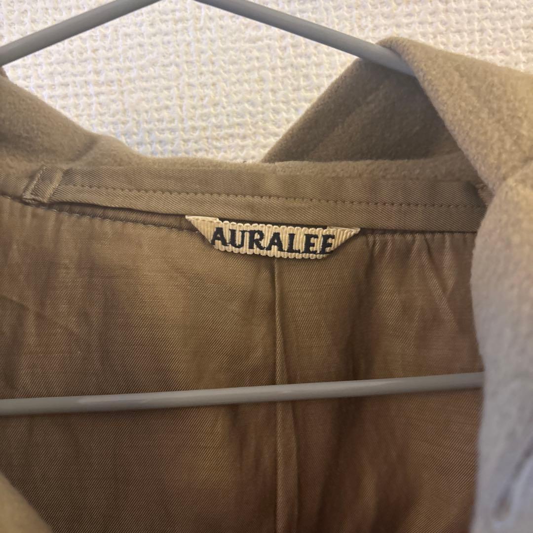 オーラリー ベージュ ダッフルコート フード付き