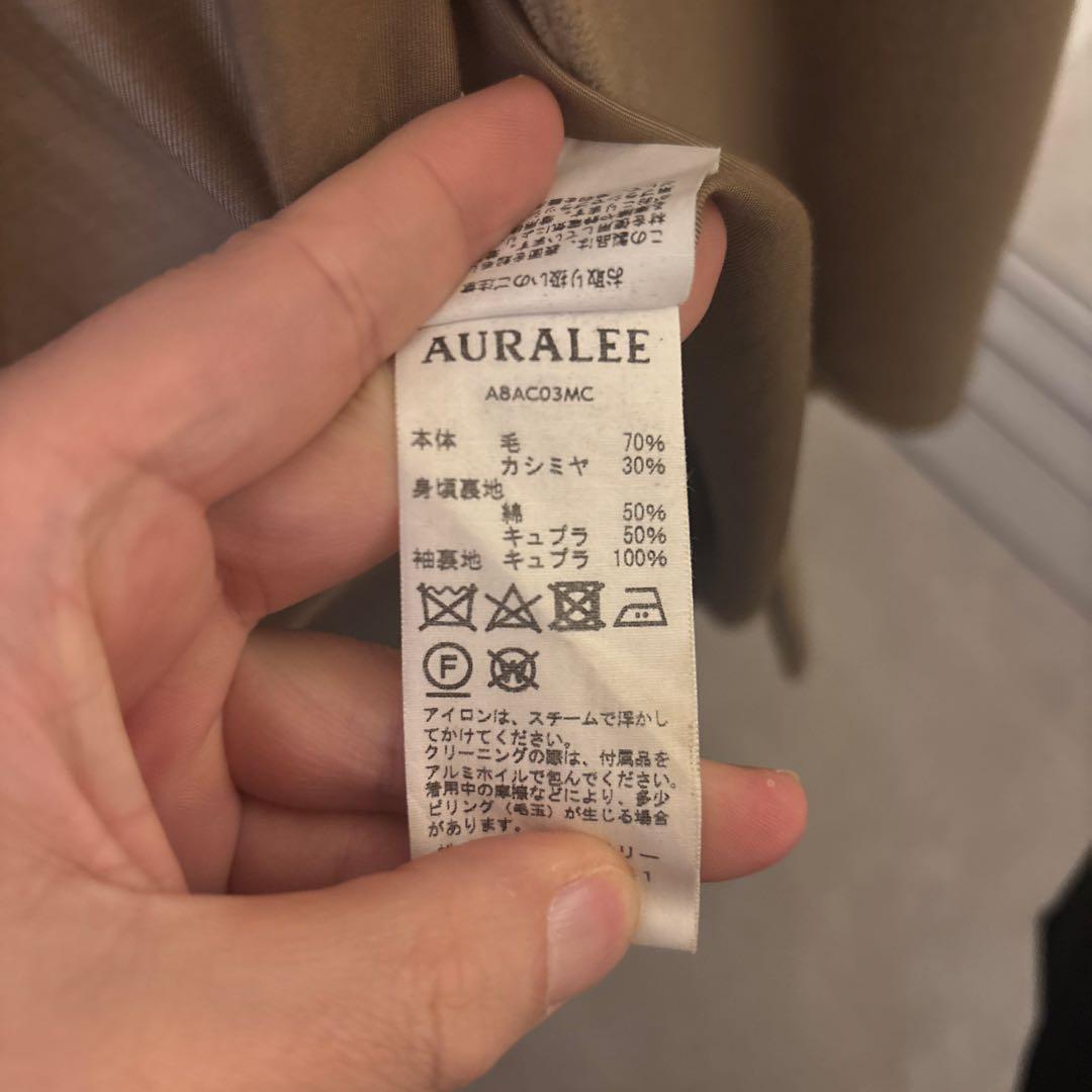 オーラリー ベージュ ダッフルコート フード付き