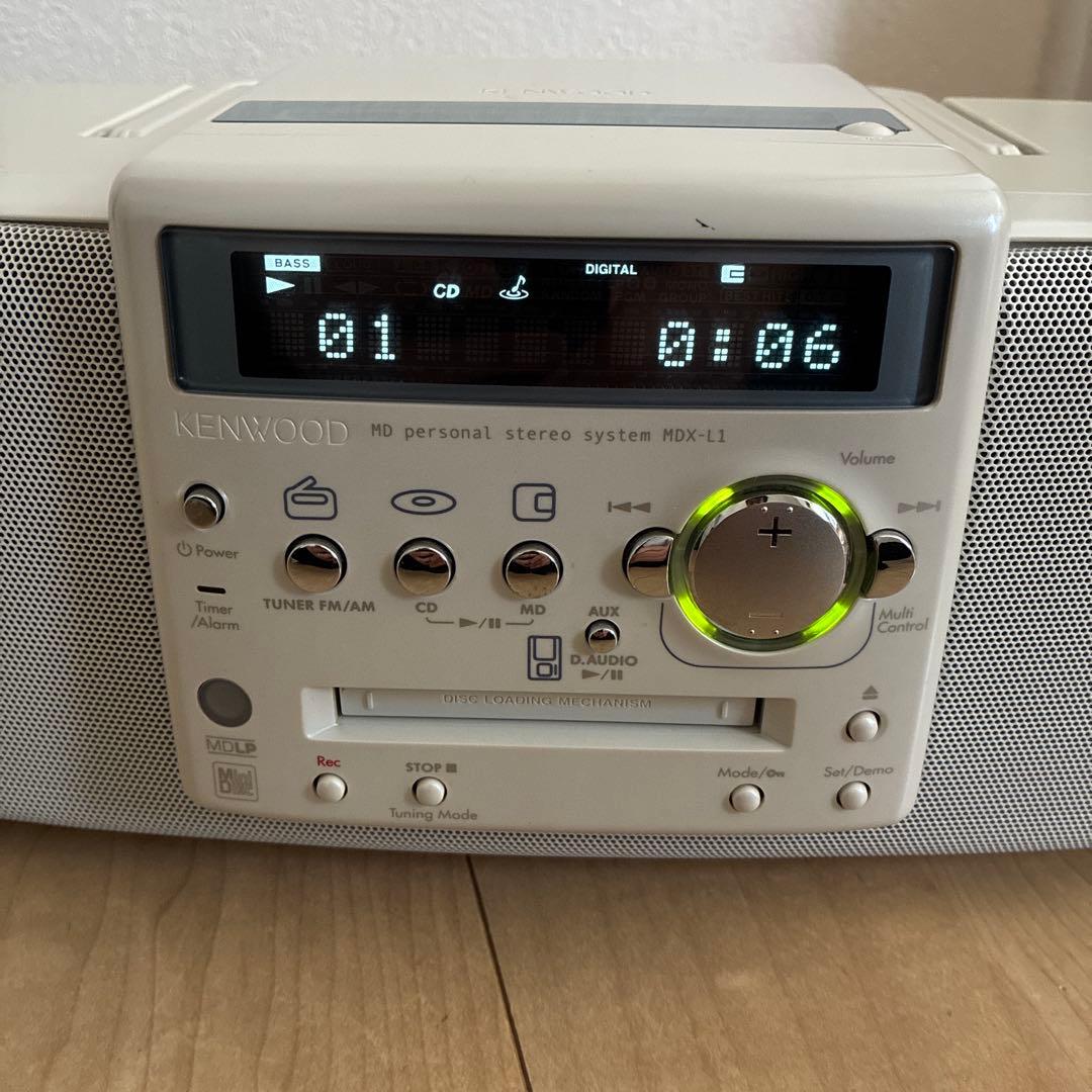 KENWOOD CDMDプレーヤー　コンポ　MDX-L1　動作確認済　ホワイト