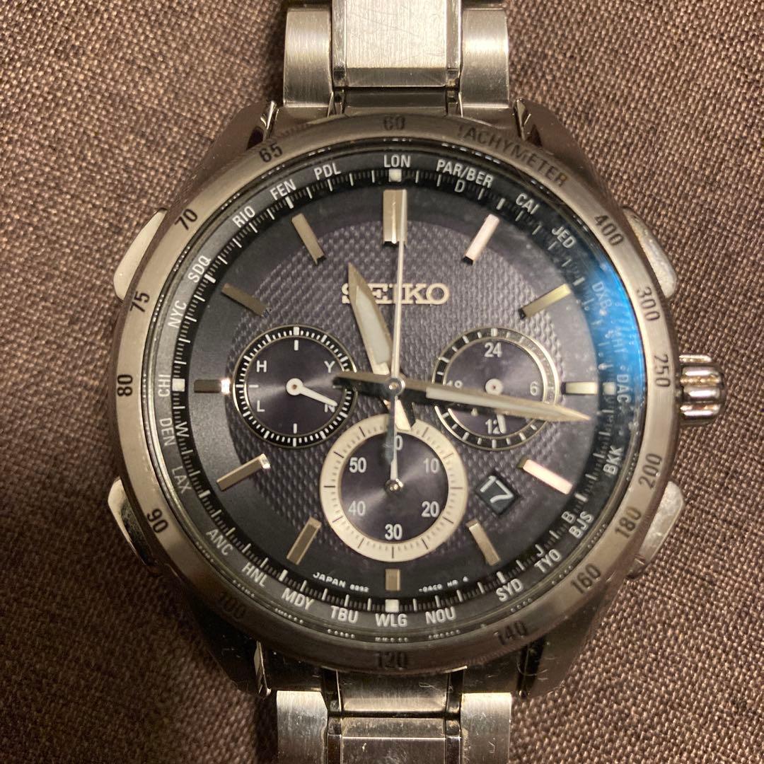 SEIKO 8B92-0AB0 ソーラー式 クロノグラフ 時計