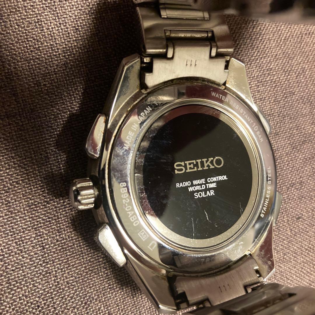 SEIKO 8B92-0AB0 ソーラー式 クロノグラフ 時計