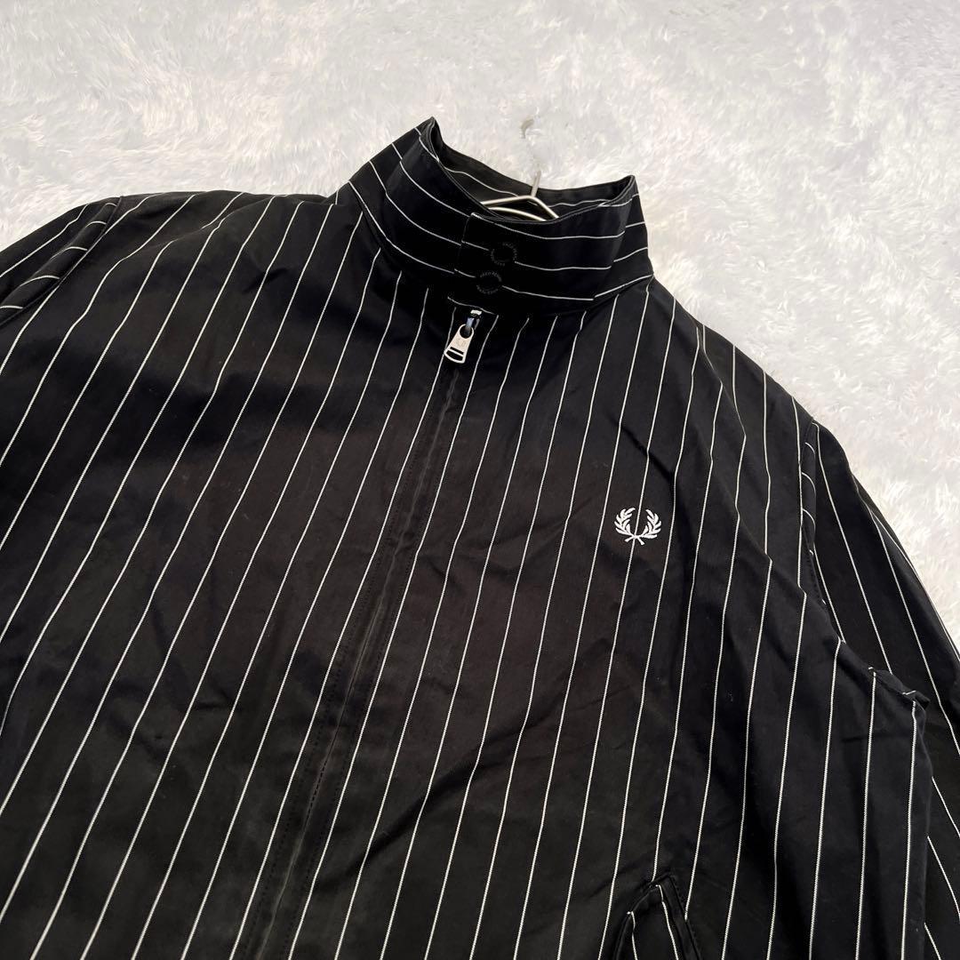 FRED PERRY ハリントンジャケット スウィングトップ ストライプ ロゴ