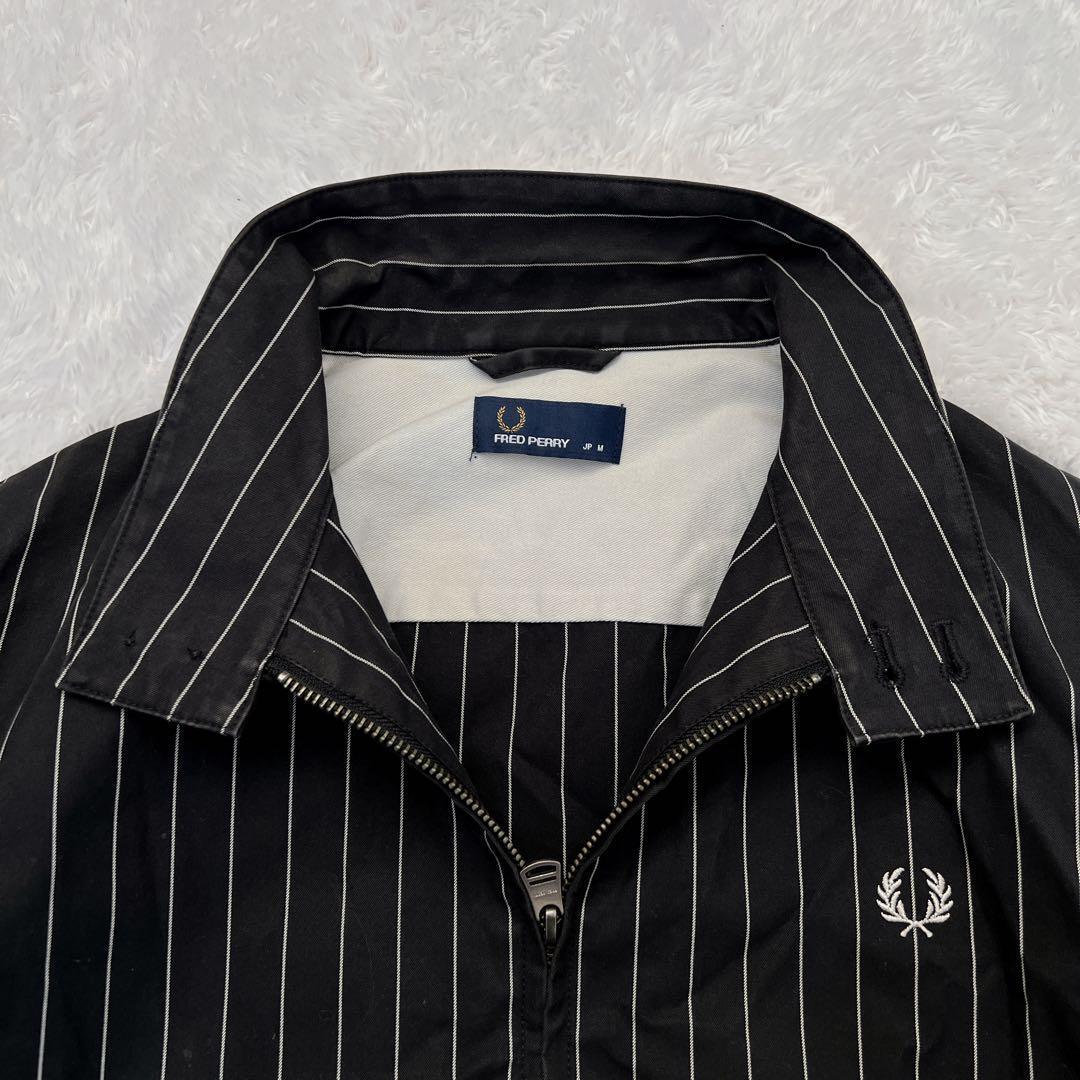 FRED PERRY ハリントンジャケット スウィングトップ ストライプ ロゴ