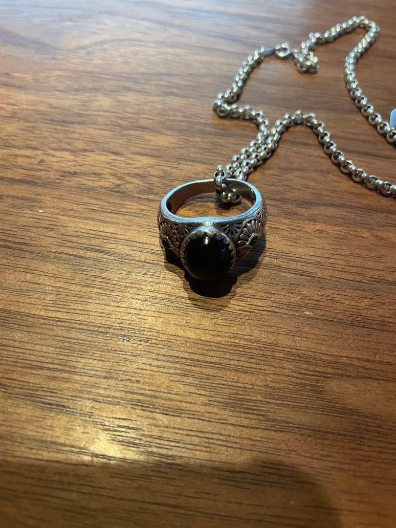 BIG HAND太陽刻印&バッファロースカル&オニキスリング　ネックレス