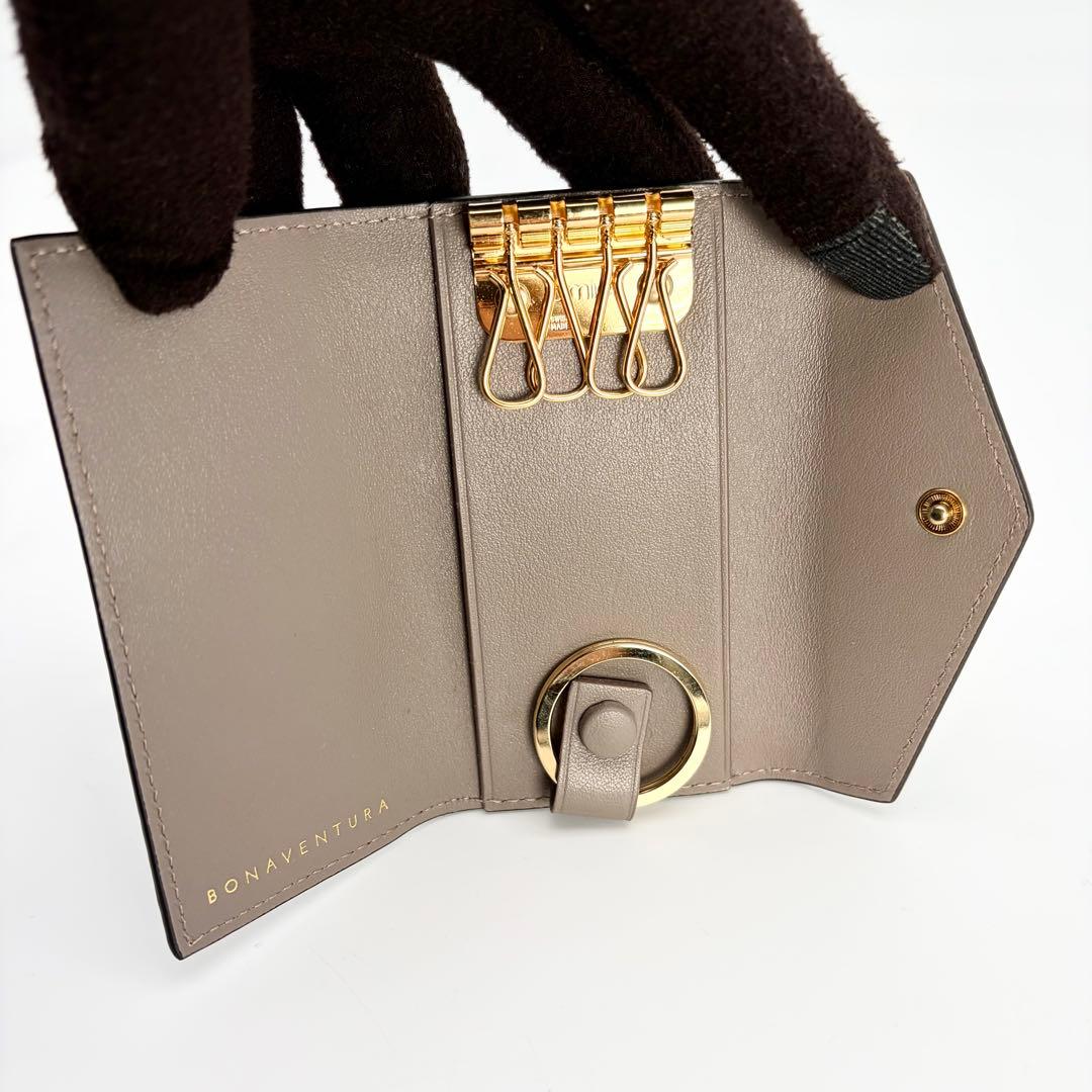 【極美品】希少限定色 ボナベンチュラ シュリンクレザーキーケース 紺 スリム