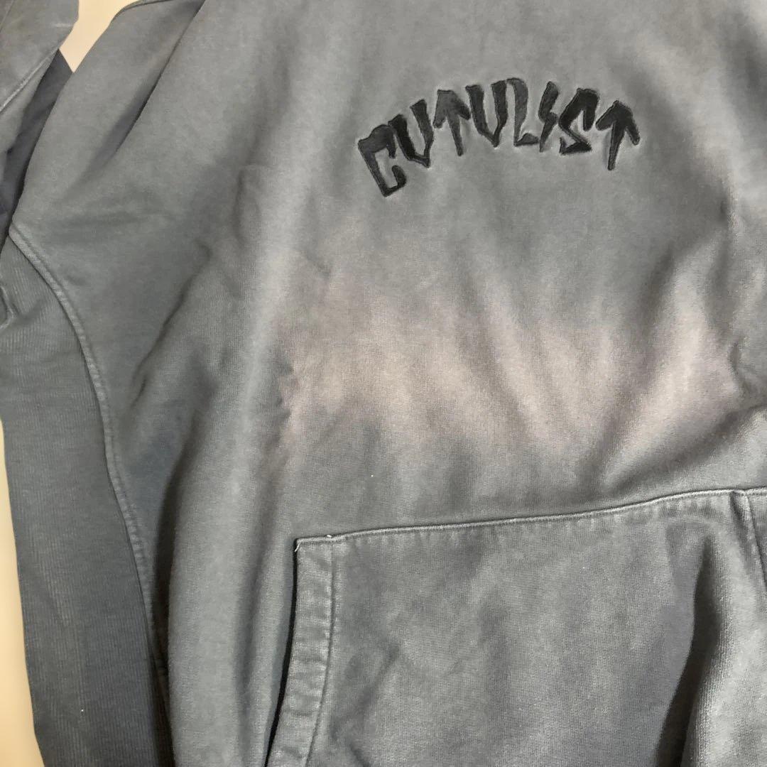 グレー ロゴプリント パーカー