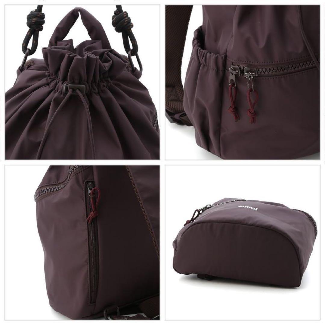 emmi エミ　撥水 emmiロゴマルチバックパック　黒　very掲載