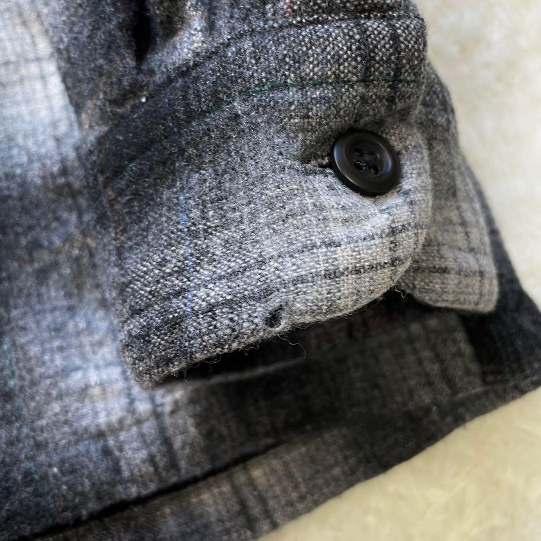 神配色！PENDLETON オンブレチェックボードシャツ 黒白灰 90s