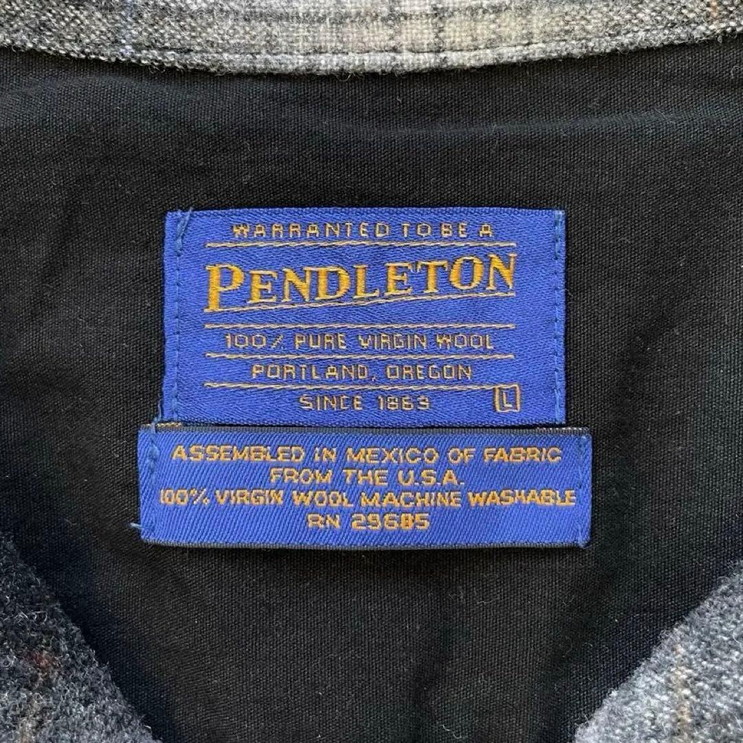 神配色！PENDLETON オンブレチェックボードシャツ 黒白灰 90s