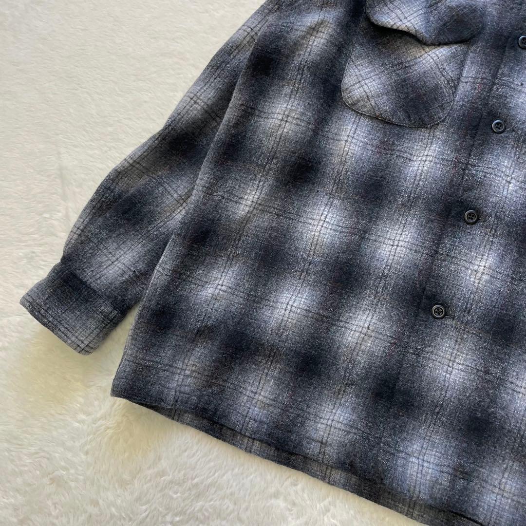 神配色！PENDLETON オンブレチェックボードシャツ 黒白灰 90s