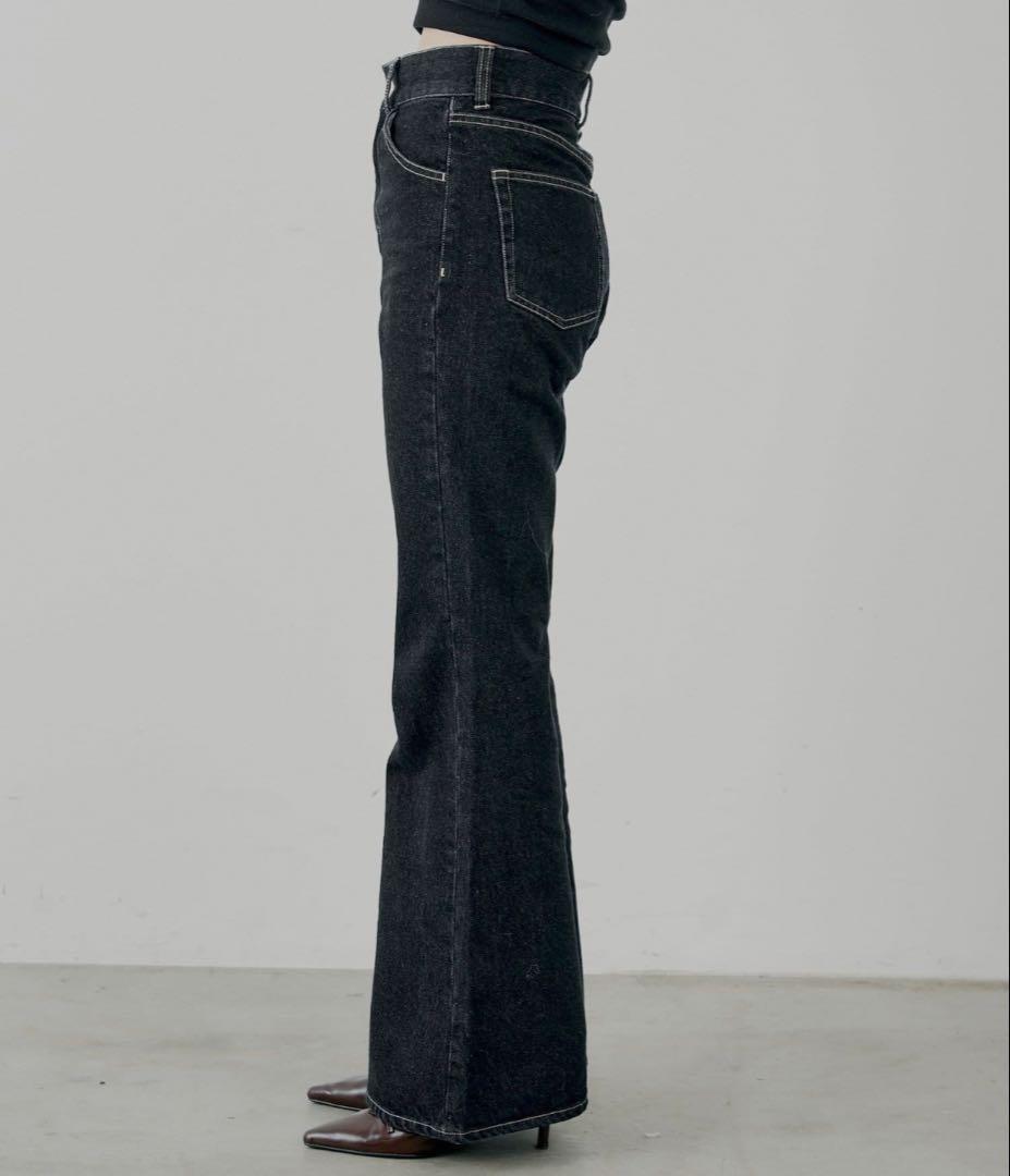 chico パッチ付きフレアデニム