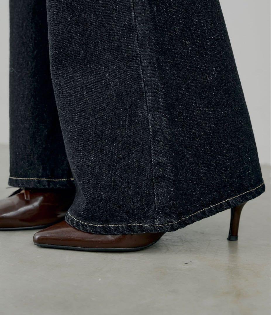 chico パッチ付きフレアデニム