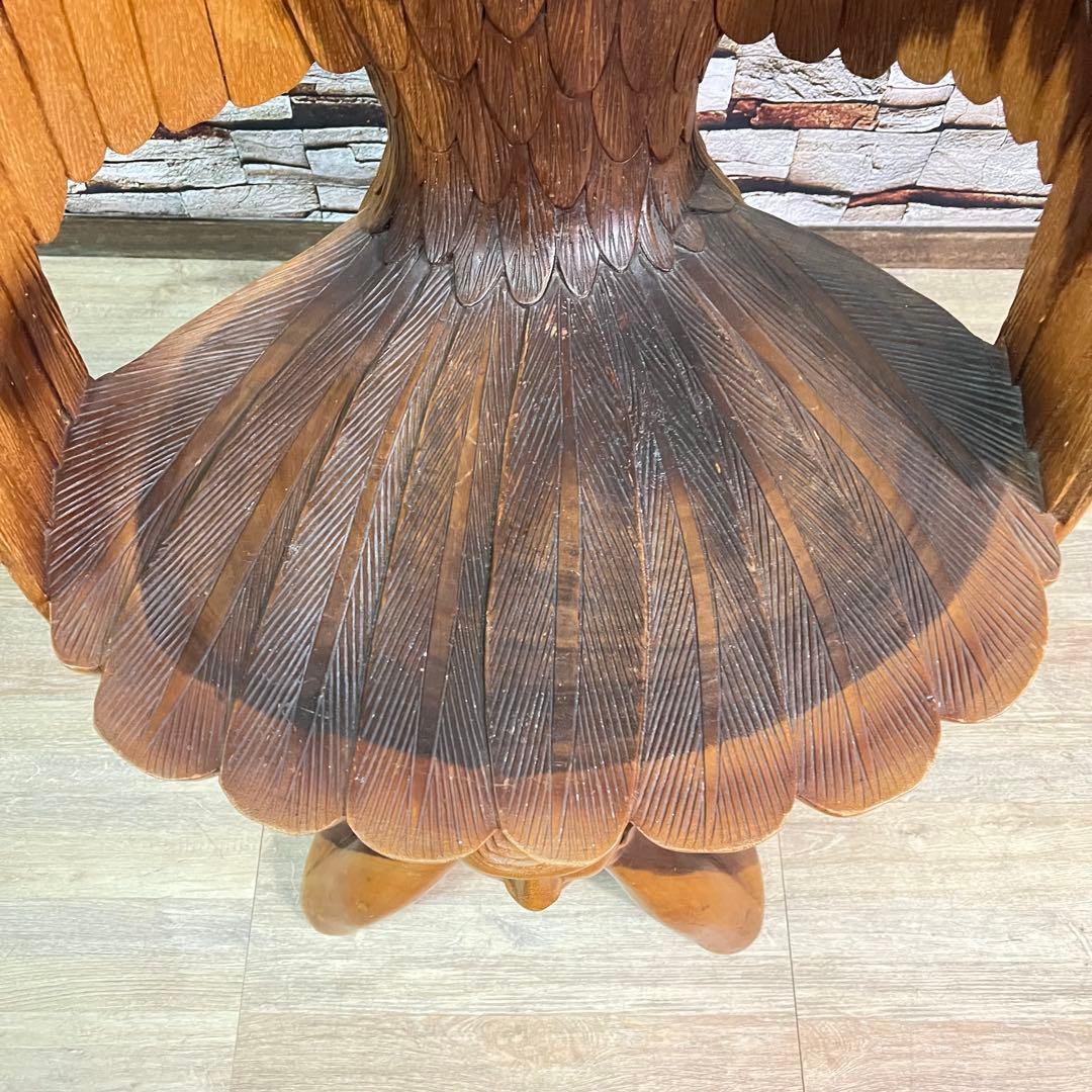 ꧁ヴィンテージ家具꧂ワシと少年の木彫りアームチェア 無垢 アンティーク 椅子