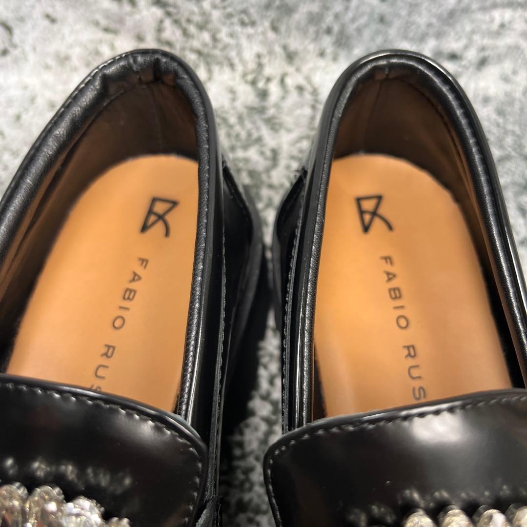 美品 ファビオルスコーニ ローファー ビジュー ブラック 厚底