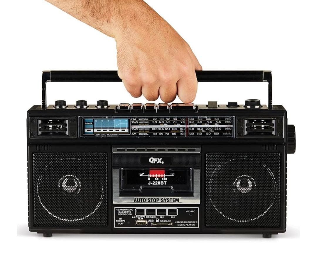 90年代 QFX J-220BT レトロカセットレコーダープレーヤー ラジカセ