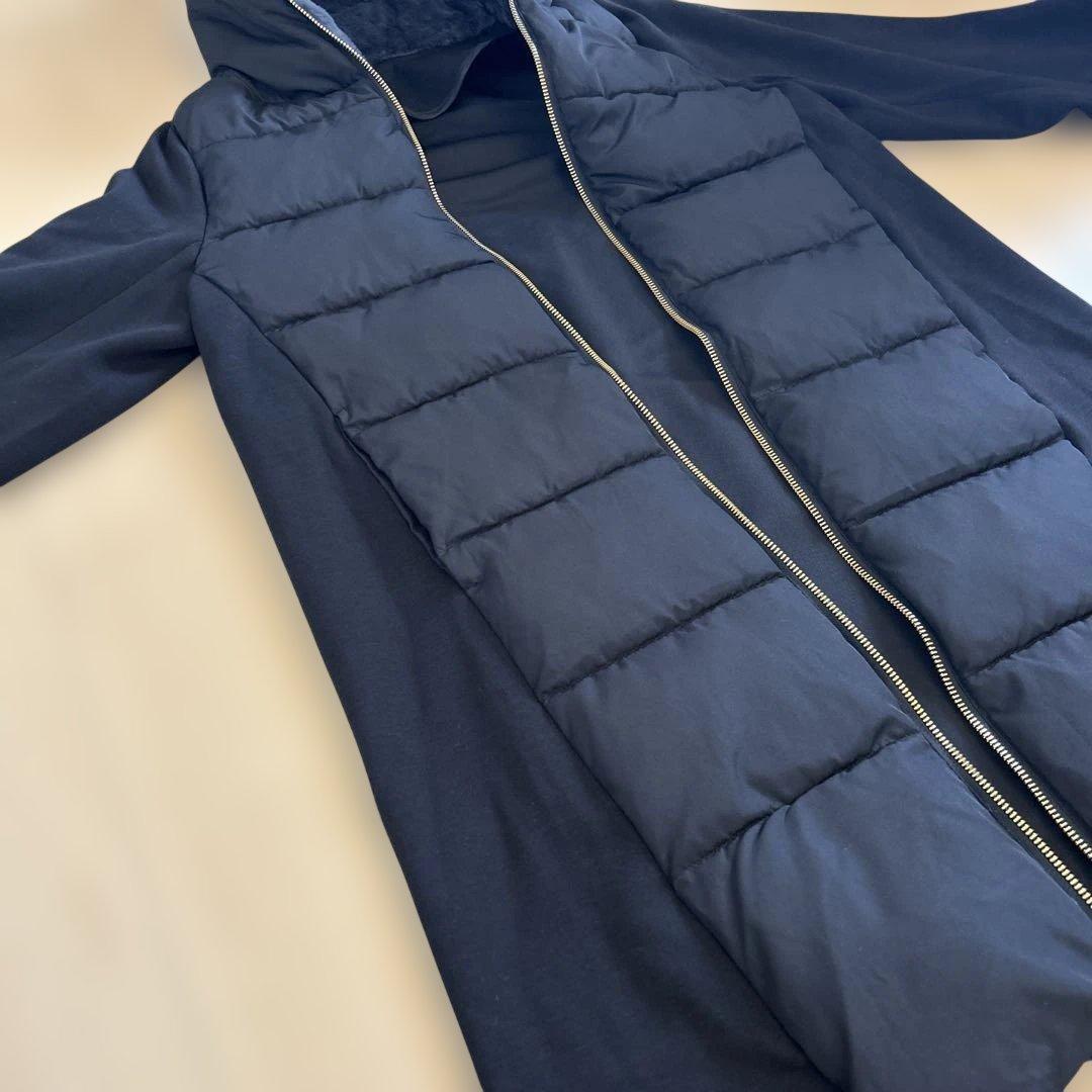 MEDOC フード付き ブラックダウンコート