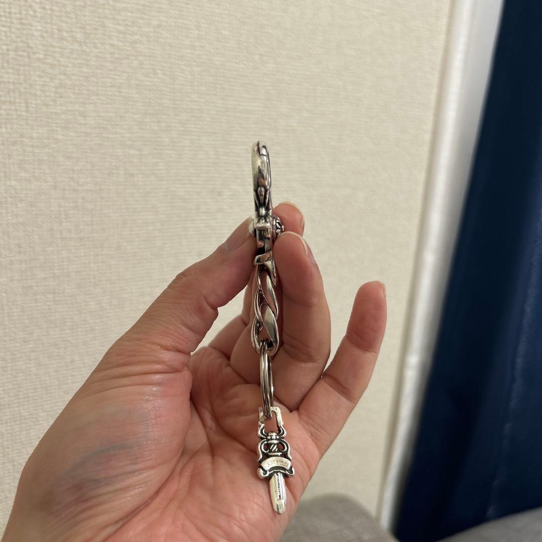 シルバー925 クロスボール キーチェーン キーホルダー キーリング 鍵