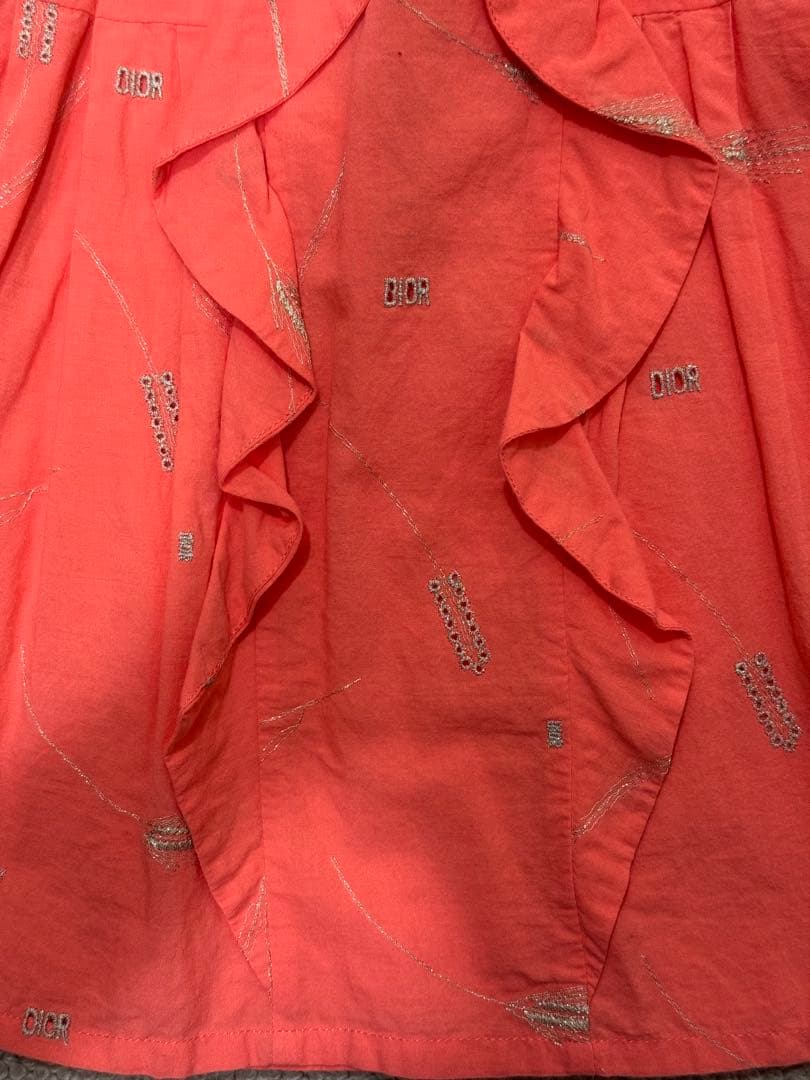 BabyDior コーラルピンク フリルワンピース 18m