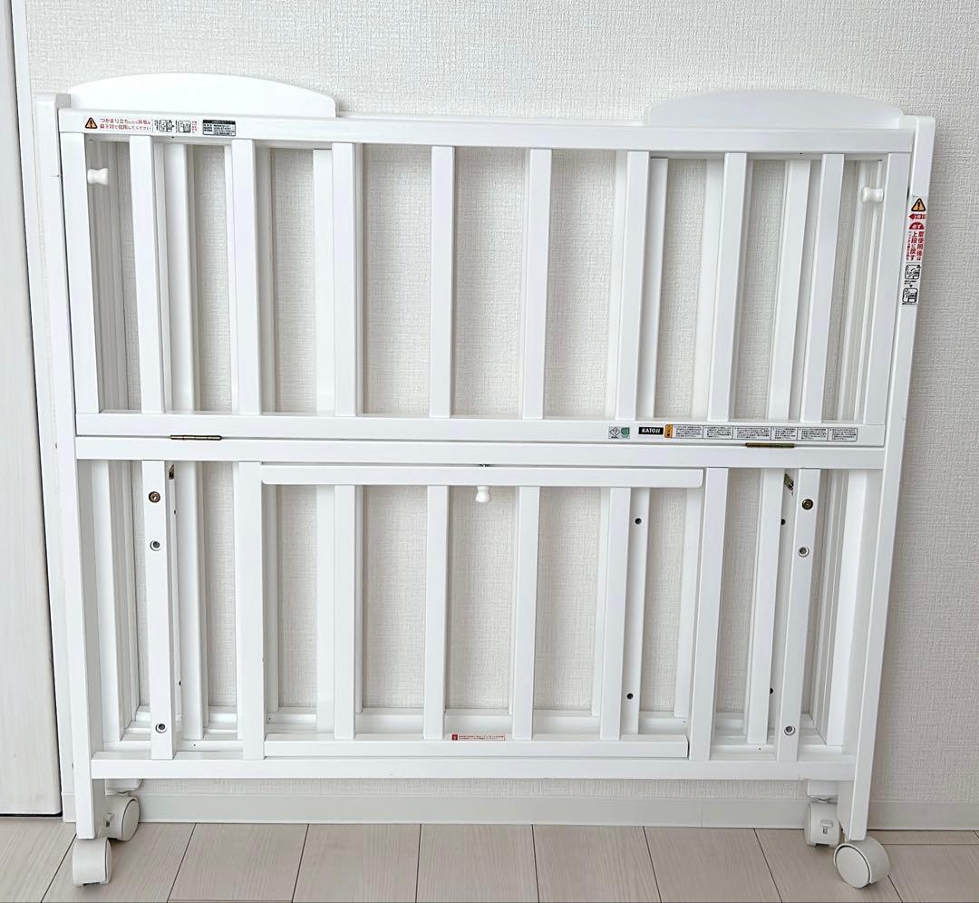 【最終値下げ】カトージ　ミニベビーベッド　折りたたみ　ホワイト